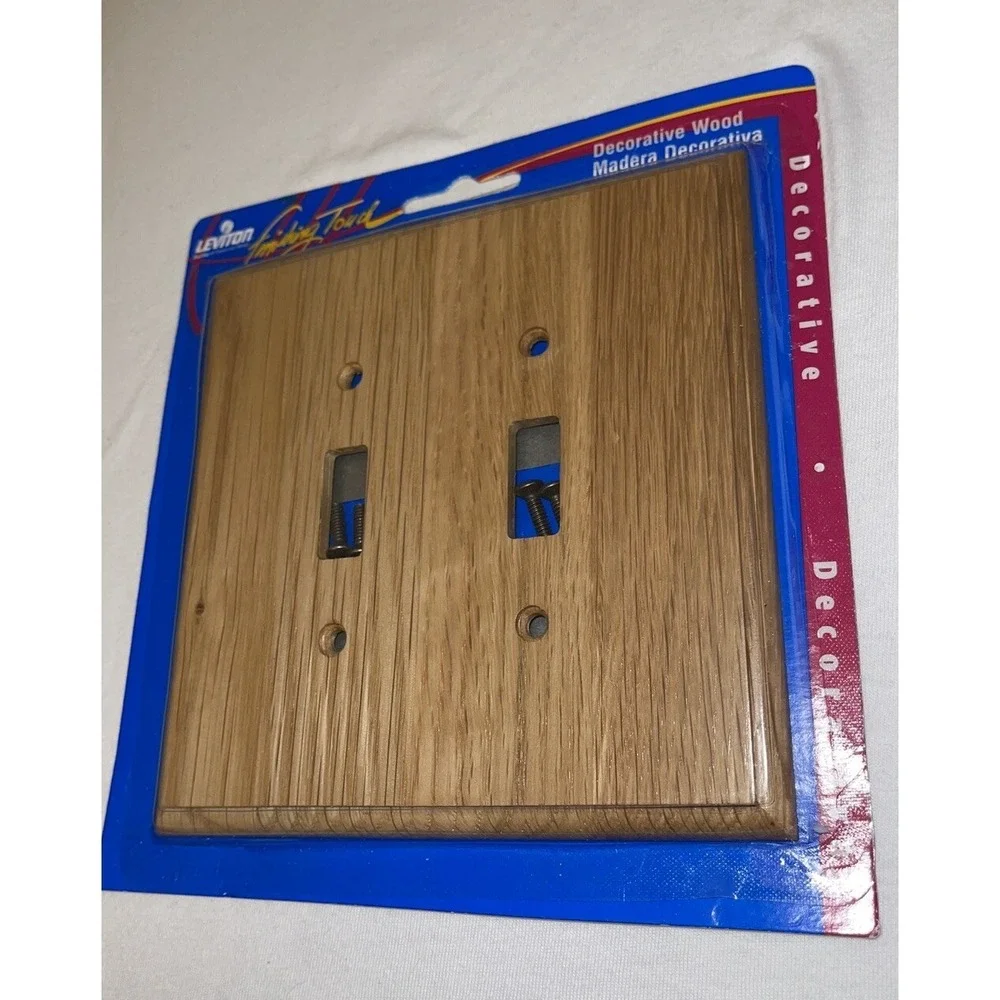 Leviton Decorative Wooden 2-Gang‎ Switchplate Cover (L00-89209-OAK)